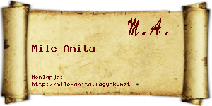 Mile Anita névjegykártya